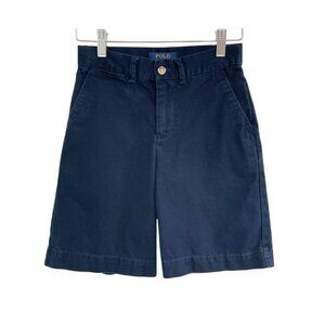 Polo Ralph Lauren Shorts Boys 8 Chino Navy Blue Flat Front Preppy School Uniform